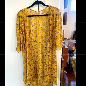Cactus and Clover yellow floral kimono